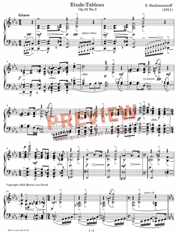 Etude tableau Op.33 No.3 C-minor Rachmaninoff