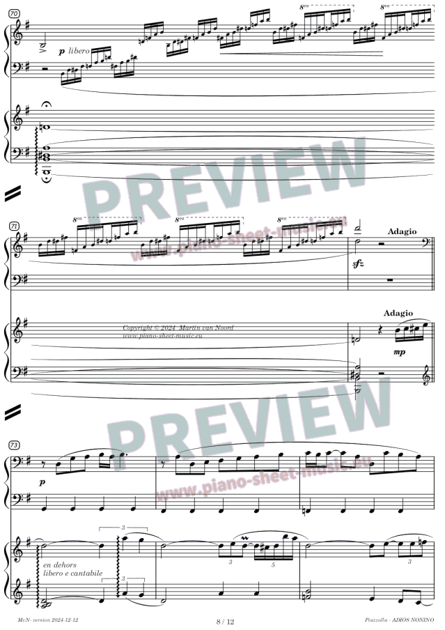 Piazzolla -Adios Nonino -sheet music for two pianos -page 8